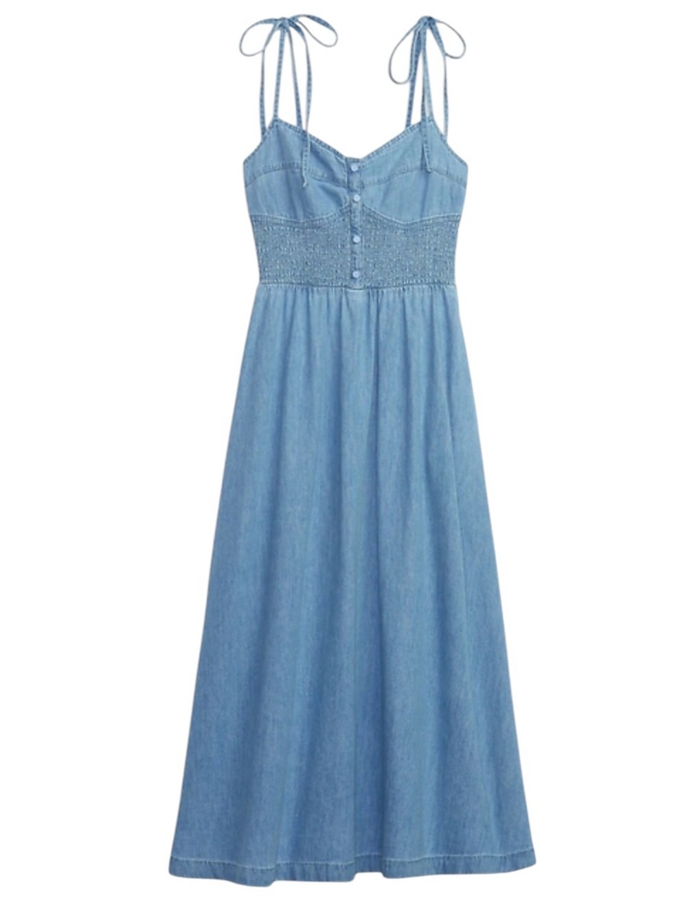Gap Organic Cotton Denim Corset Midi Dress Light Indigo Size XXL